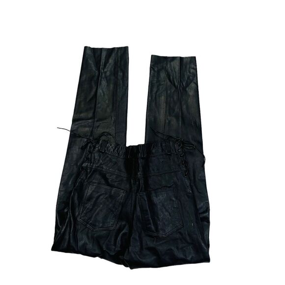 Vintage Leather Gallery Black Leather Lace Front Pants - Size 8 - Picture 3 of 11